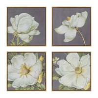 Thumbnail for Set of 4 White and Gold Botanical Wall Art Prints, Home Decor for Living Room Dining Room Bedroom Hallway, 20” X 20”