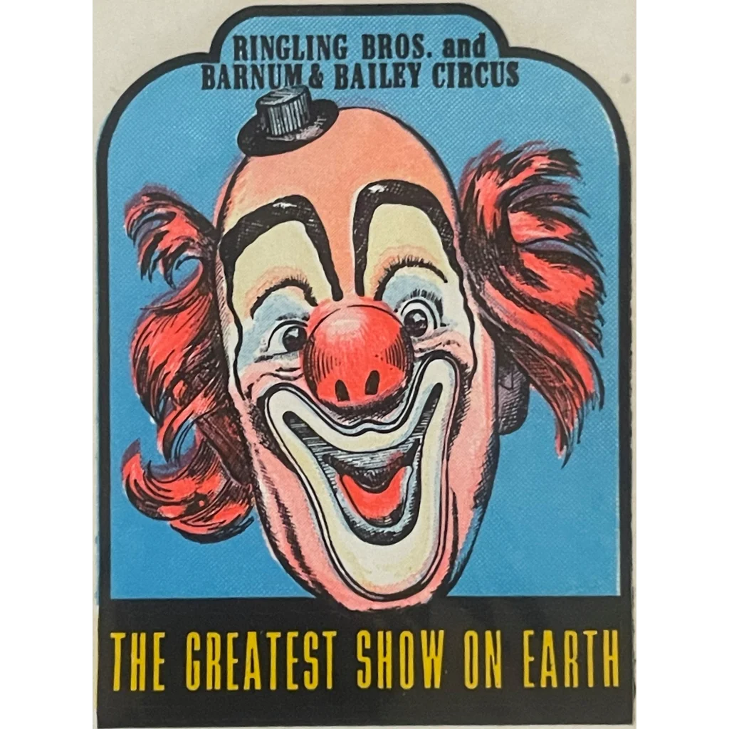 Vintage 1950s 🤡 Ringling Bros. Barnum & Bailey Circus Decals, Clowns, Tigers, 3 Ring Circus