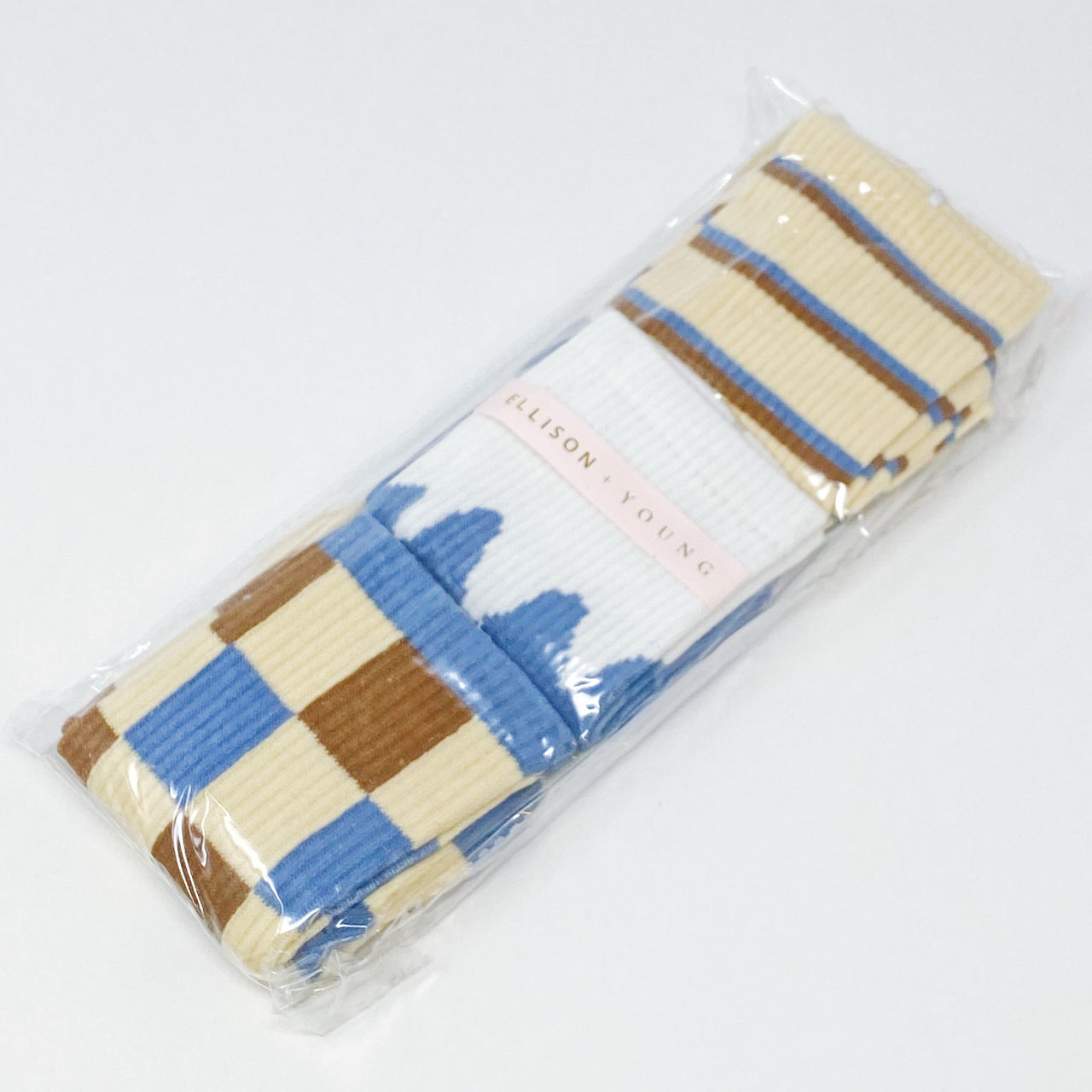 Trendy Pattern Trio Socks Set - 3 PAIRS -