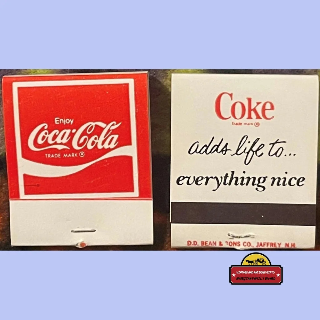 Vintage Coca Cola Matchbook, Coke Adds Life to Everything Nice, Unused 1970s