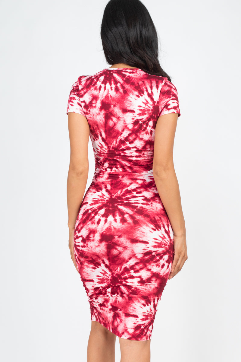 Capella - Tie-Dye Ruched Bodycon Dress - 4 COLORS -