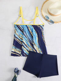 Thumbnail for Printed Round Neck Two-Piece Swim Set - T - 2 COLORS -