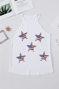 Thumbnail for Sequin US Flag Star Neck Tank - T - 1 COLOR -