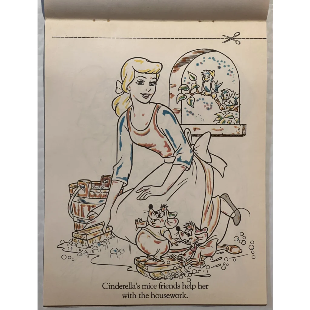 Vintage 1980s Walt Disney and McDonald's Cinderella Paint With Water Book