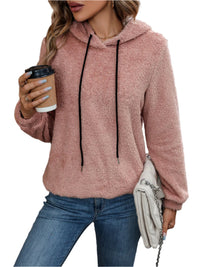 Thumbnail for Fuzzy Long Sleeve Hoodie - T - 2 COLORS -