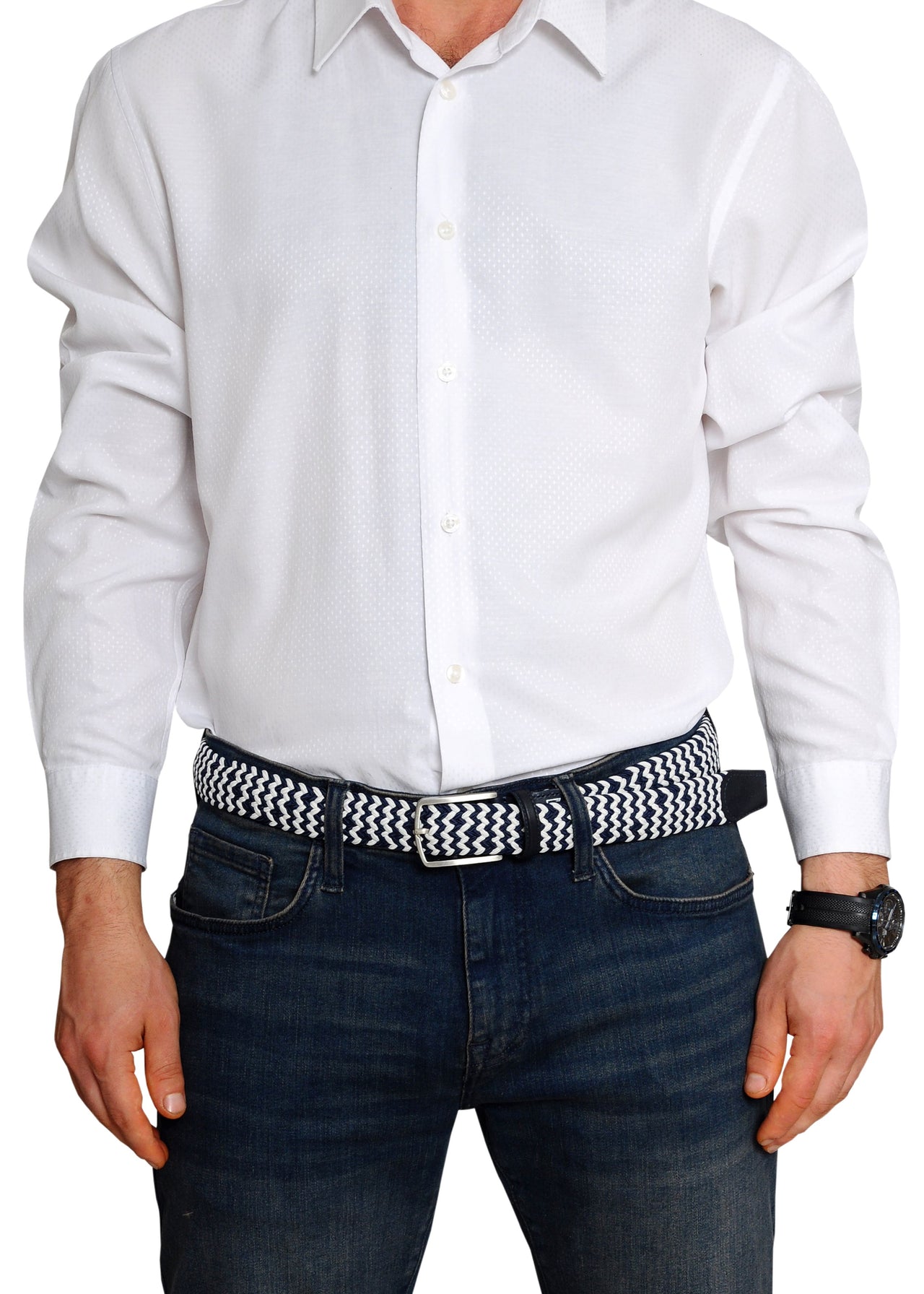 Jkel - Danube Zebra Striped Men Stretch Belt -