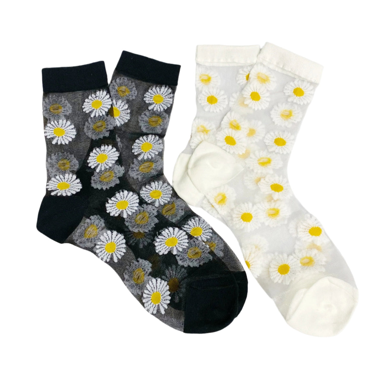 Daisy Field Sheer Socks Set  - 2 PAIRS -