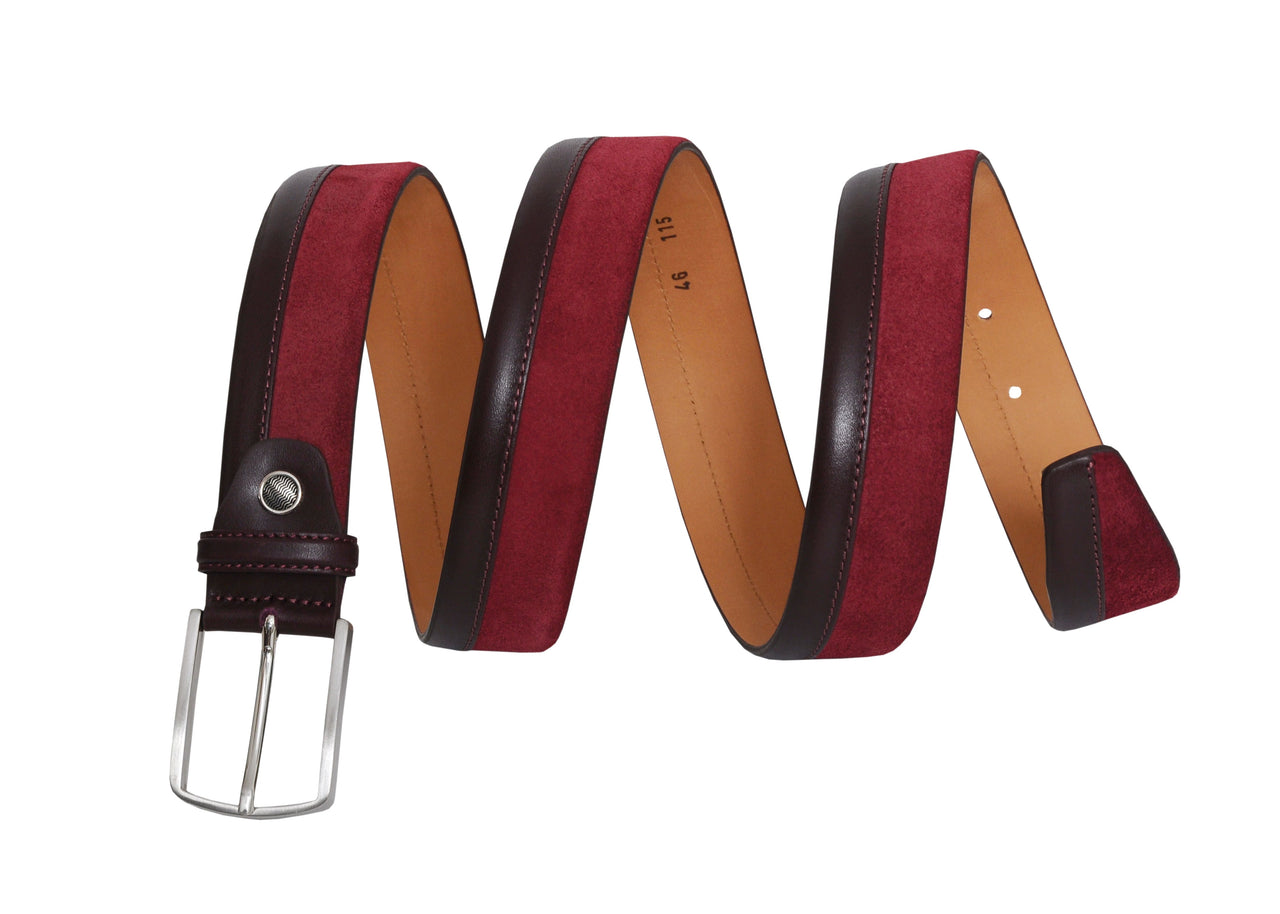 Jkel - Siene Burgundy Leather Men Suede Belt -