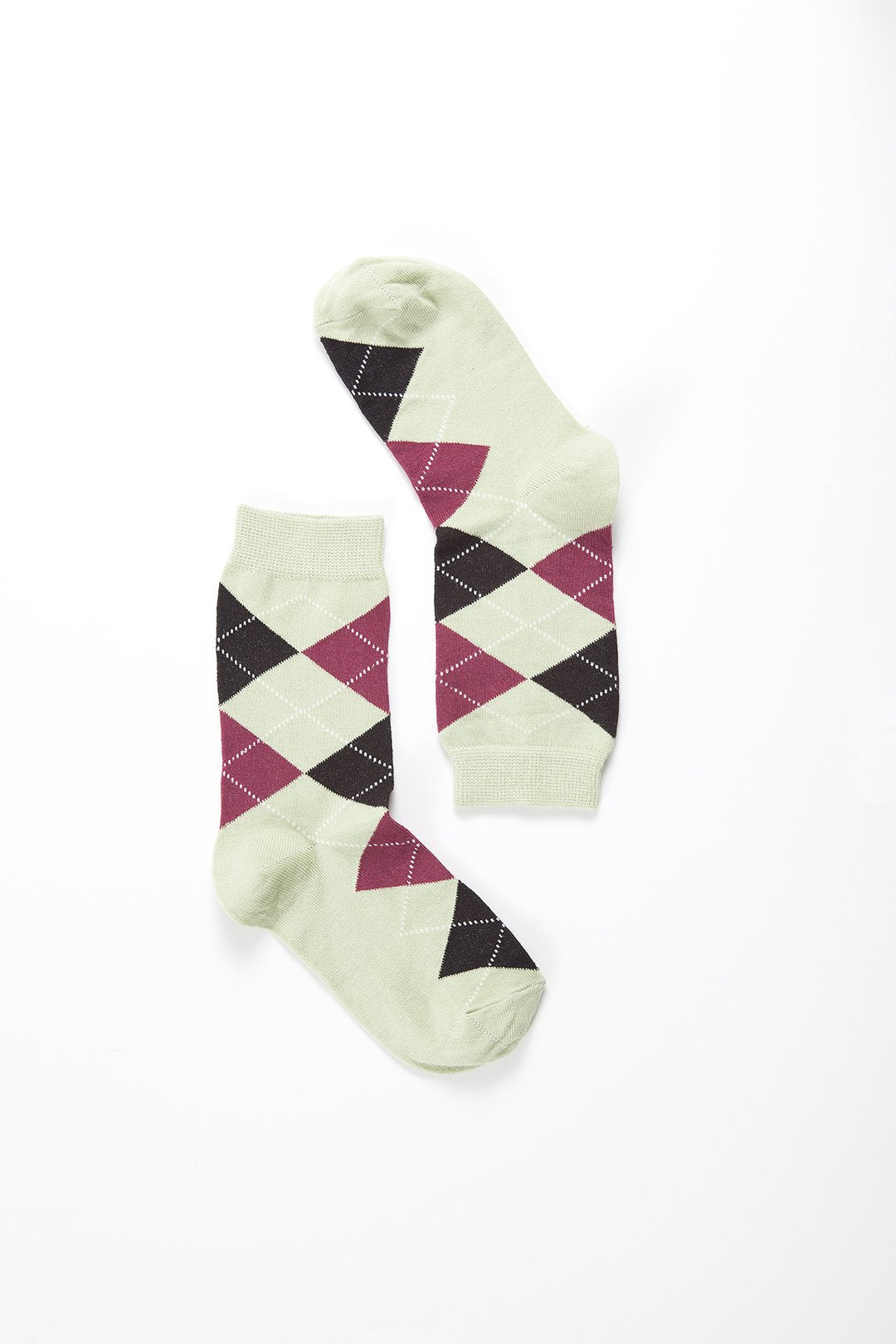 Women's Pistachio Argyle Socks - 1 COLOR -