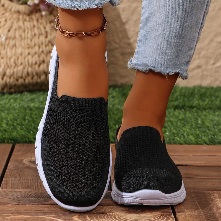 Breathable Mesh Round Toe Slip-Ons - T - 4 COLORS -