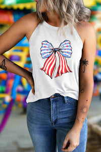 Thumbnail for USA Bow Graphic Grecian Neck Tank - T - 1 COLOR -