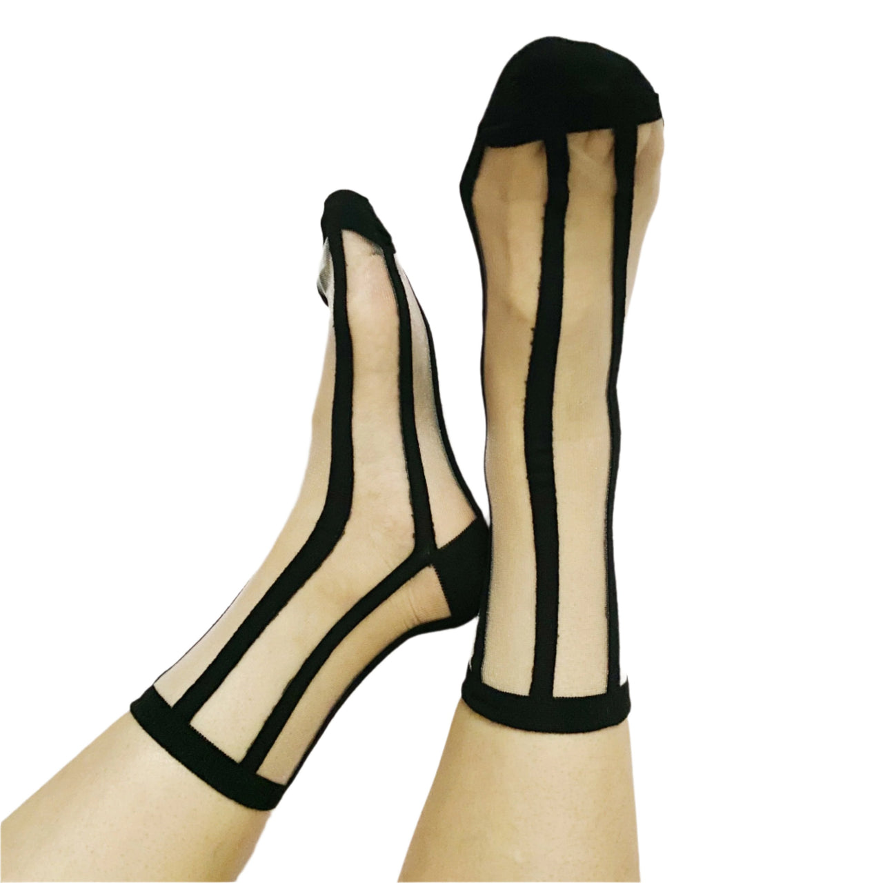 Chic in Line Sheer Socks Set  - 2 PAIRS -