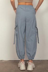 Thumbnail for VERY J Elastic Waist Woven Cargo Pants - T - 1 COLOR -