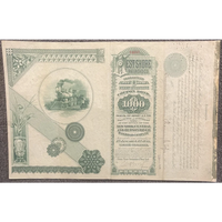 Thumbnail for Antique 1885 West Shore Railroad Company Gold Bond Certificate