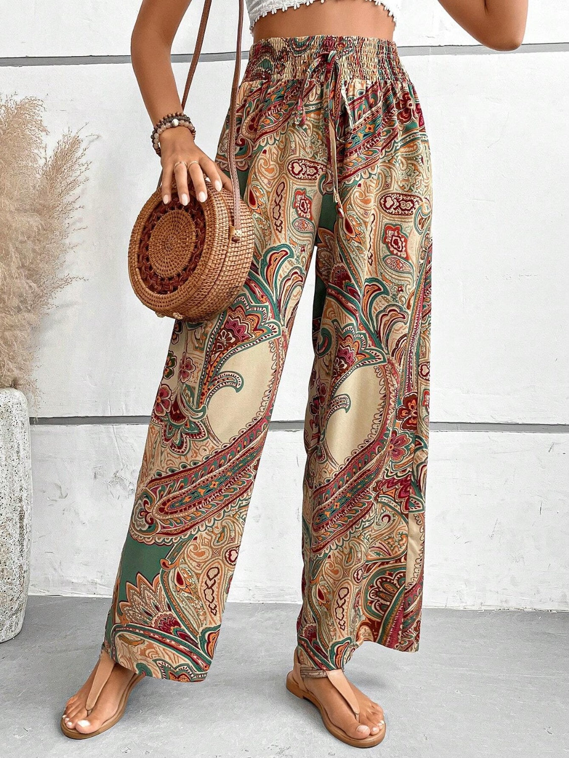 Printed Wide Leg Pants - Beach or Everyday - T - 5 COLORS -