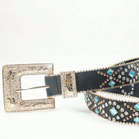 Thumbnail for Rhinestone PU Leather Belt - T - 1 COLOR -