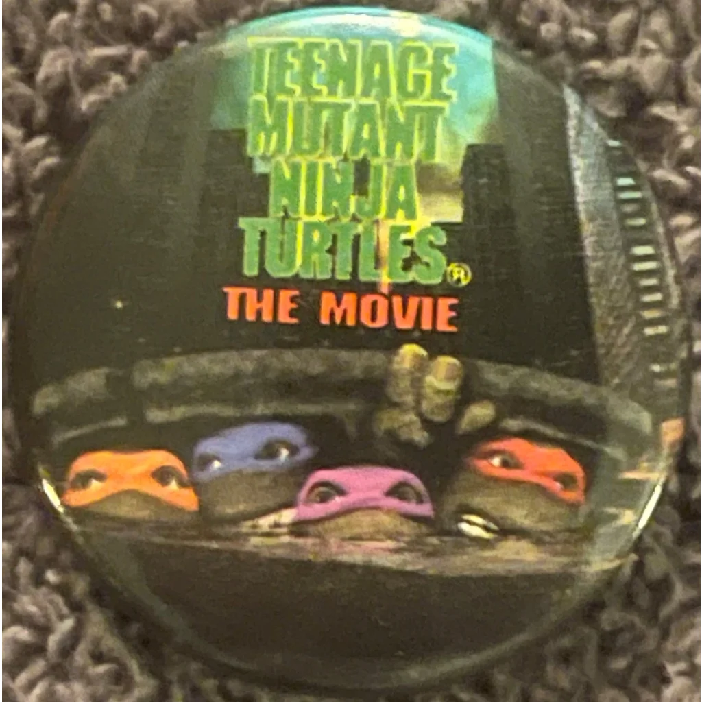 Vintage 1990 Teenage Mutant Ninja Turtles Movie Pin, Sewer Peeking, Tmnt