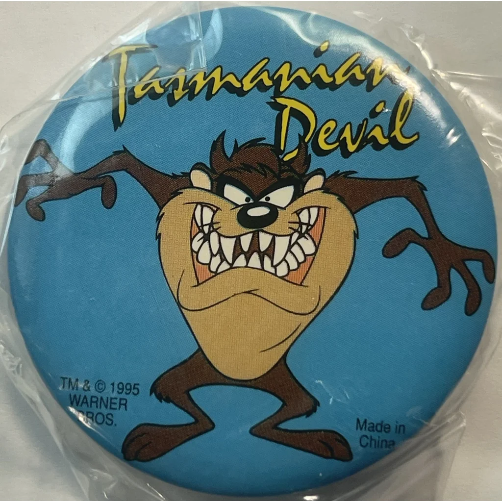 Vintage 1995 Looney Tunes Pin, Tasmanian Devil, Unopened in Package!