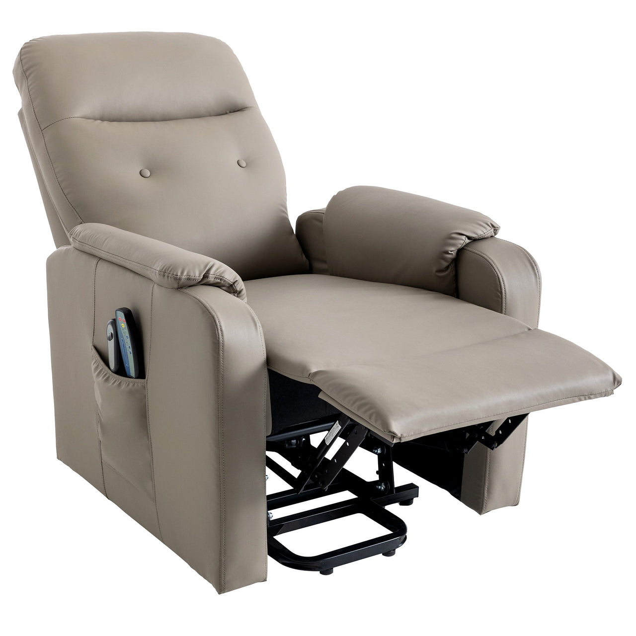 Massage Recliner Chair Electric Power Lift Chairs With Side Pocket, Adjustable Massage and Heating Function for Adults A