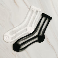 Thumbnail for Chic in Line Sheer Socks Set  - 2 PAIRS -