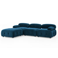 Thumbnail for Modular Sectional Sofa, Button Tufted Designed and DIY Combination,L Shaped Couch With Reversible Ottoman, Navy Velvet