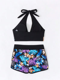 Thumbnail for Printed Halter Neck Two-Piece Swim Set - T - 2 COLORS -