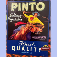 Thumbnail for Vintage 1930s - 1940s 🤠 Pinto Crate Label, Castroville, CA, Cowboy, Rodeo