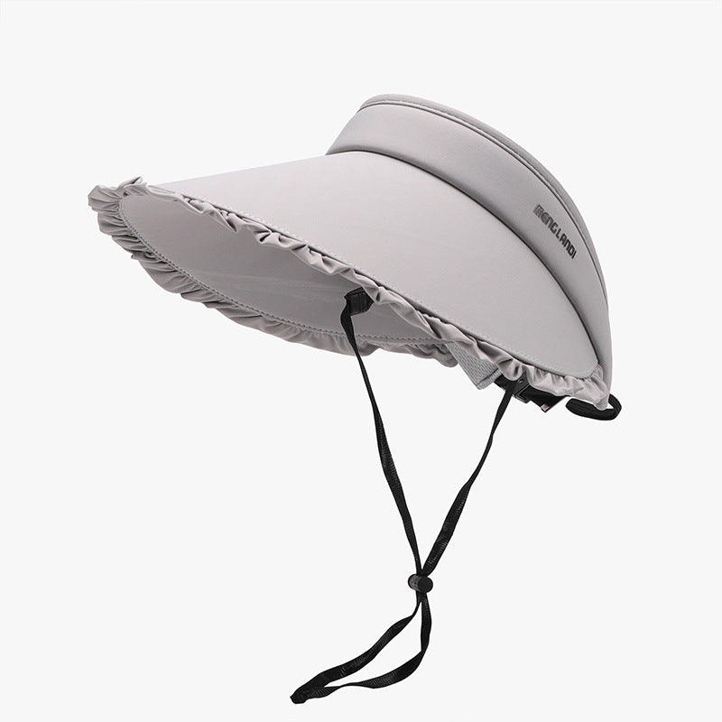 Frill Adjustable Ice Silken Sun Hat - T - 5 COLORS -