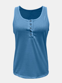 Thumbnail for Full Size Quarter Snap Scoop Neck Tank - SIZES S THRU 3XL - T - 8 COLORS -