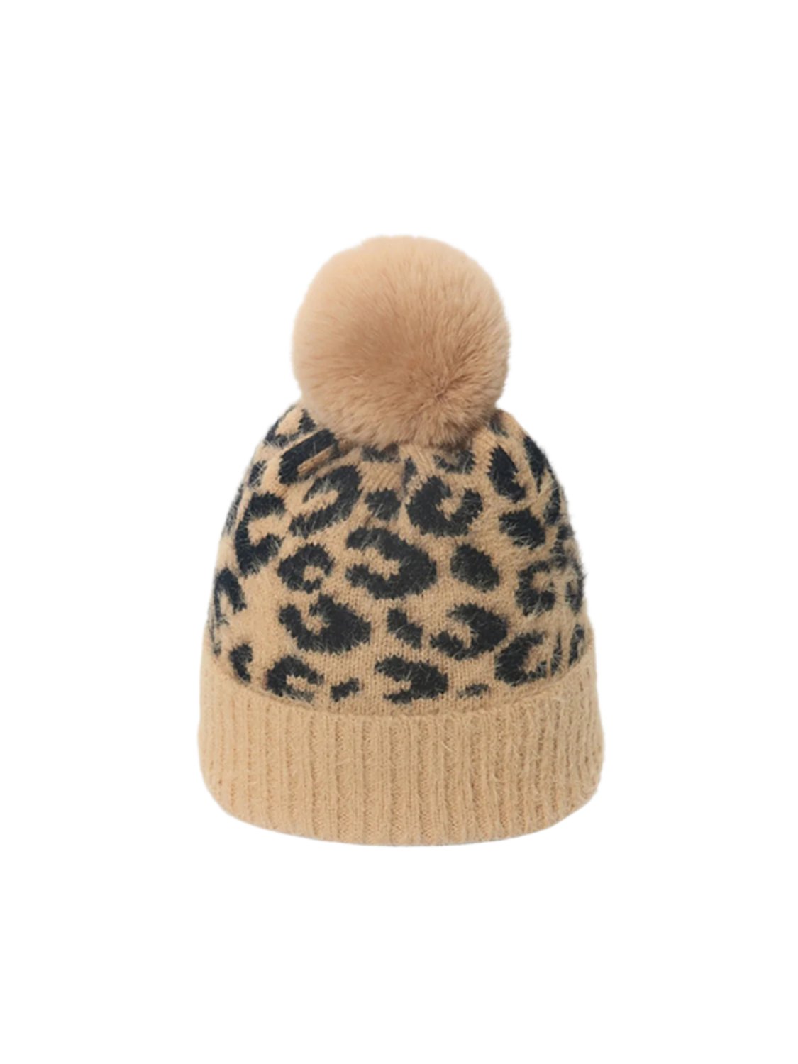 Thermal Leopard Hat with Pompom