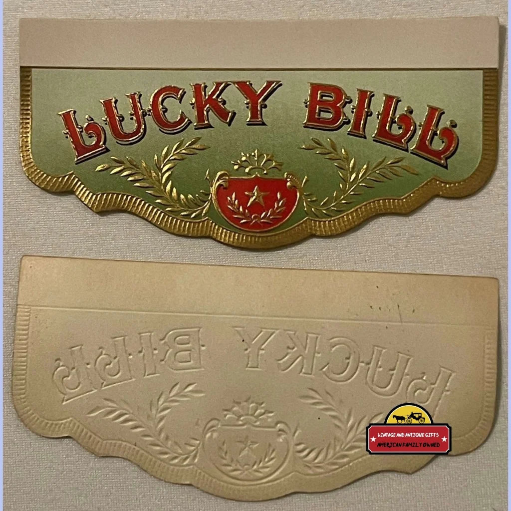 Rare Bundle Antique Vintage Lucky Bill Embossed Cigar Labels 1900s - 1920s