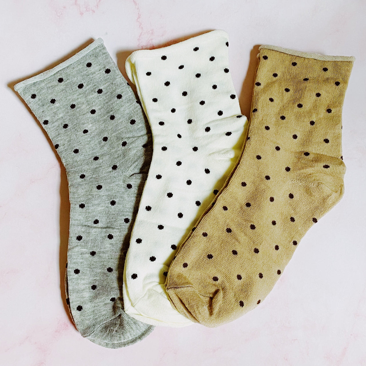 Precious Polka Dot Socks Set  - 3 PAIRS -