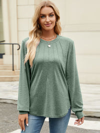 Thumbnail for Round Neck Long Sleeve T-Shirt - T - 5 COLORS -