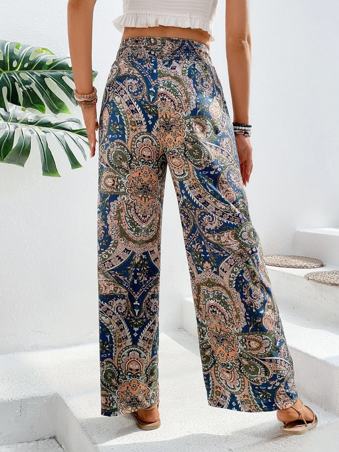 Printed Wide Leg Pants - Beach or Everyday - T - 5 COLORS -