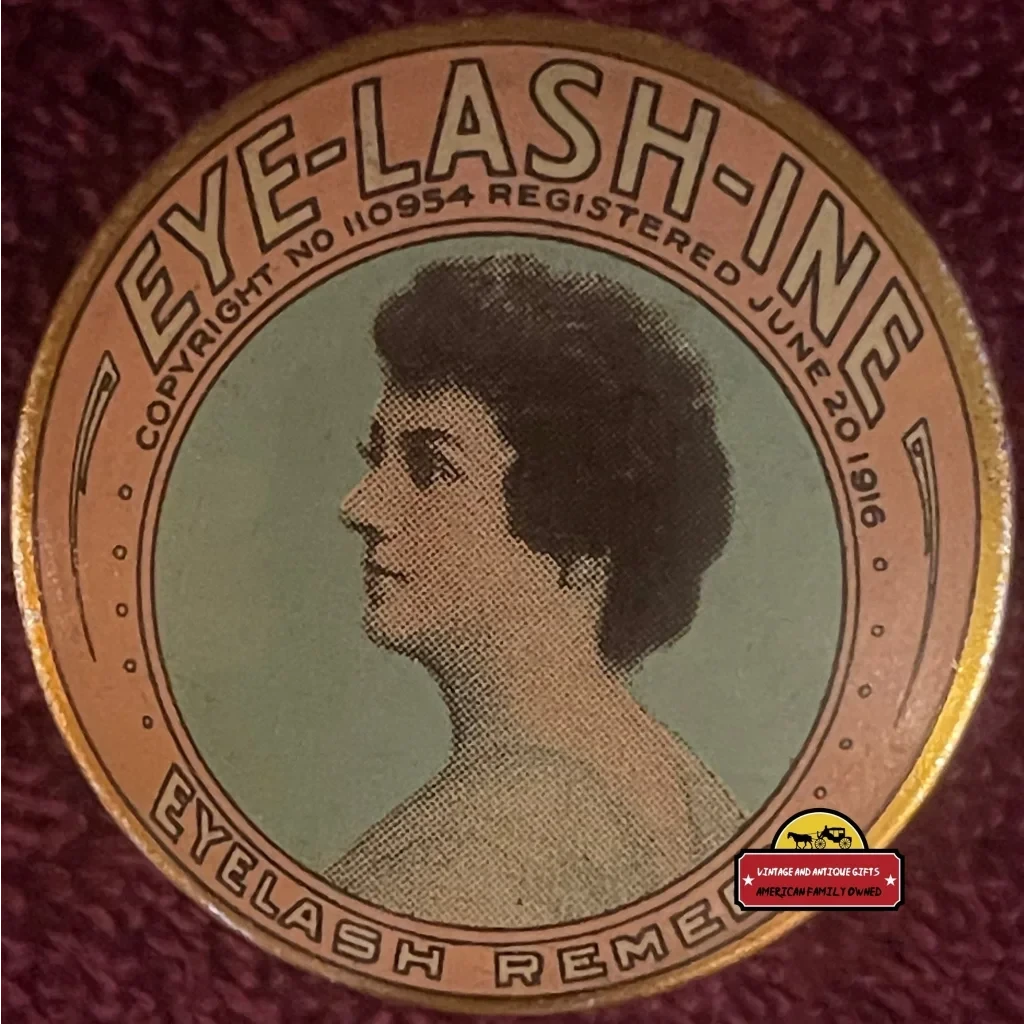 1916 Antique Eye - Lash - Ine Eyelash Remedy Tin, Chicago, Il Beautiful!