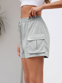 Thumbnail for Drawstring Elastic Waist Shorts with Pockets - T - 3 COLORS -