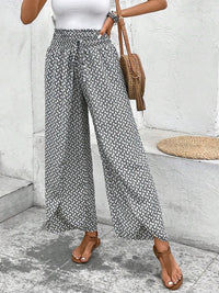 Thumbnail for Tied Printed Wide Leg Pants - T - 5 COLORS -