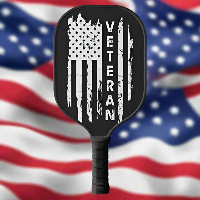 American Flag Veteran Patriotic Pickleball Paddle