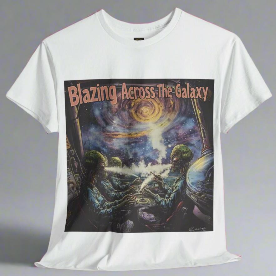 "Blazing Across the Galaxy", Alien T-Shirt, Funny Tee - 4 COLORS -