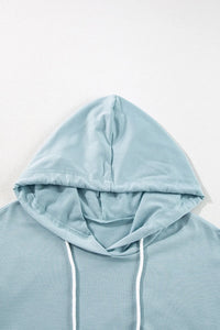 Thumbnail for Drawstring Ruffled Dropped Shoulder Long Sleeve Hoodie - T - 1 COLOR -