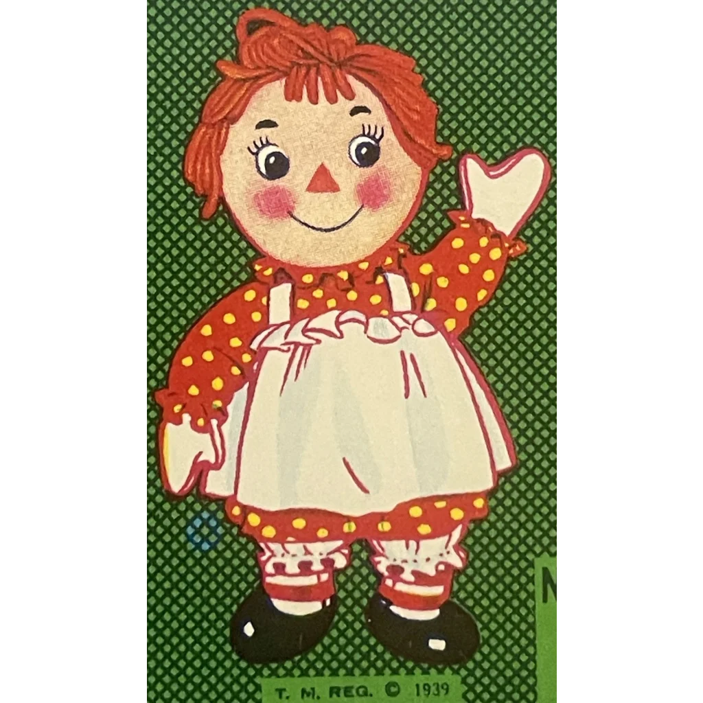 Vintage 1960s ⭐️ Raggedy Ann Can Label, Chicago, IL, American and Illinois Icon!