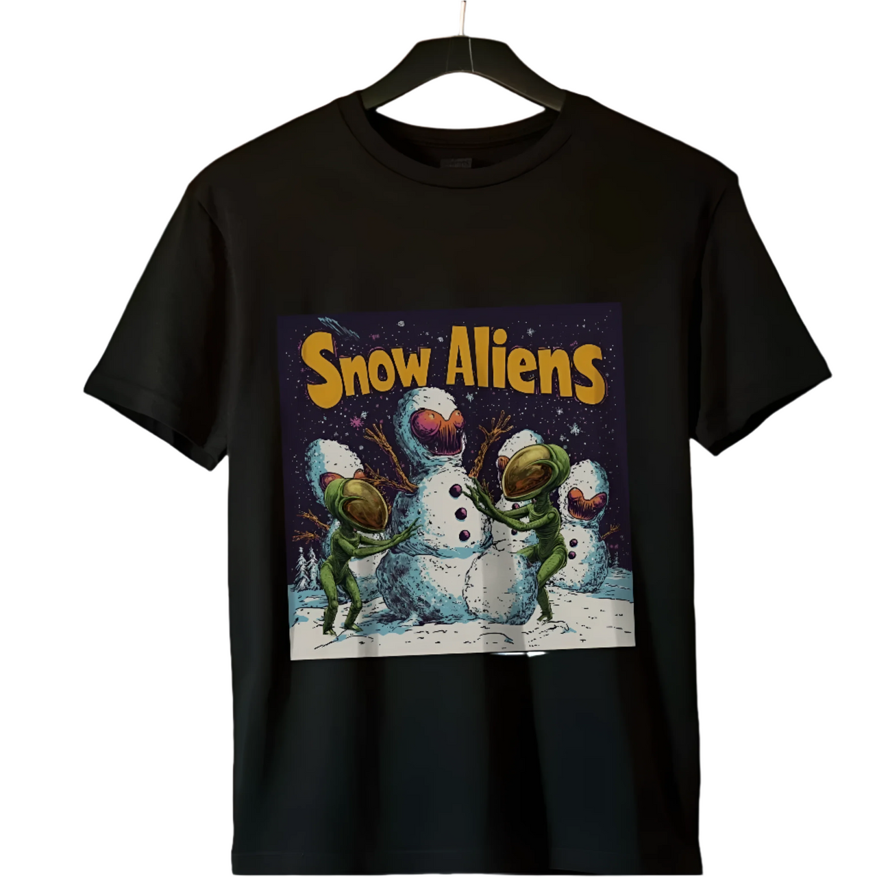 "Snow Aliens" Tee, Fun Alien T-Shirt - 2 COLORS -