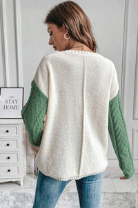 Thumbnail for Double Take Full Size Color Block Drop Shoulder Sweater - 3 SIZE COMBOS - T - 2 COLORS