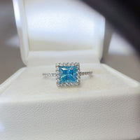 Thumbnail for 2 Carat Moissanite 925 Sterling Silver Square Shape Ring