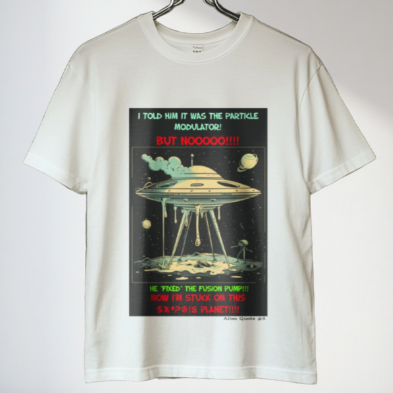 Alien T-Shirt Flying Saucer Breakdown Funny Alien Tee UFO Tshirt - 3 COLORS -