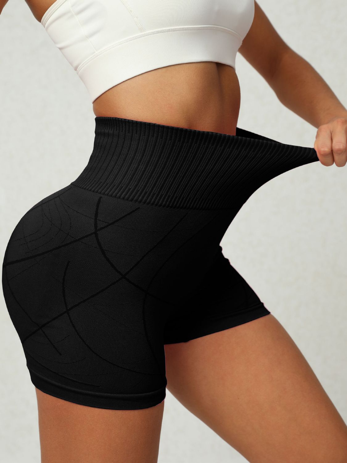 High Waist Active Shorts - 3 SIZES - T - 4 COLORS -