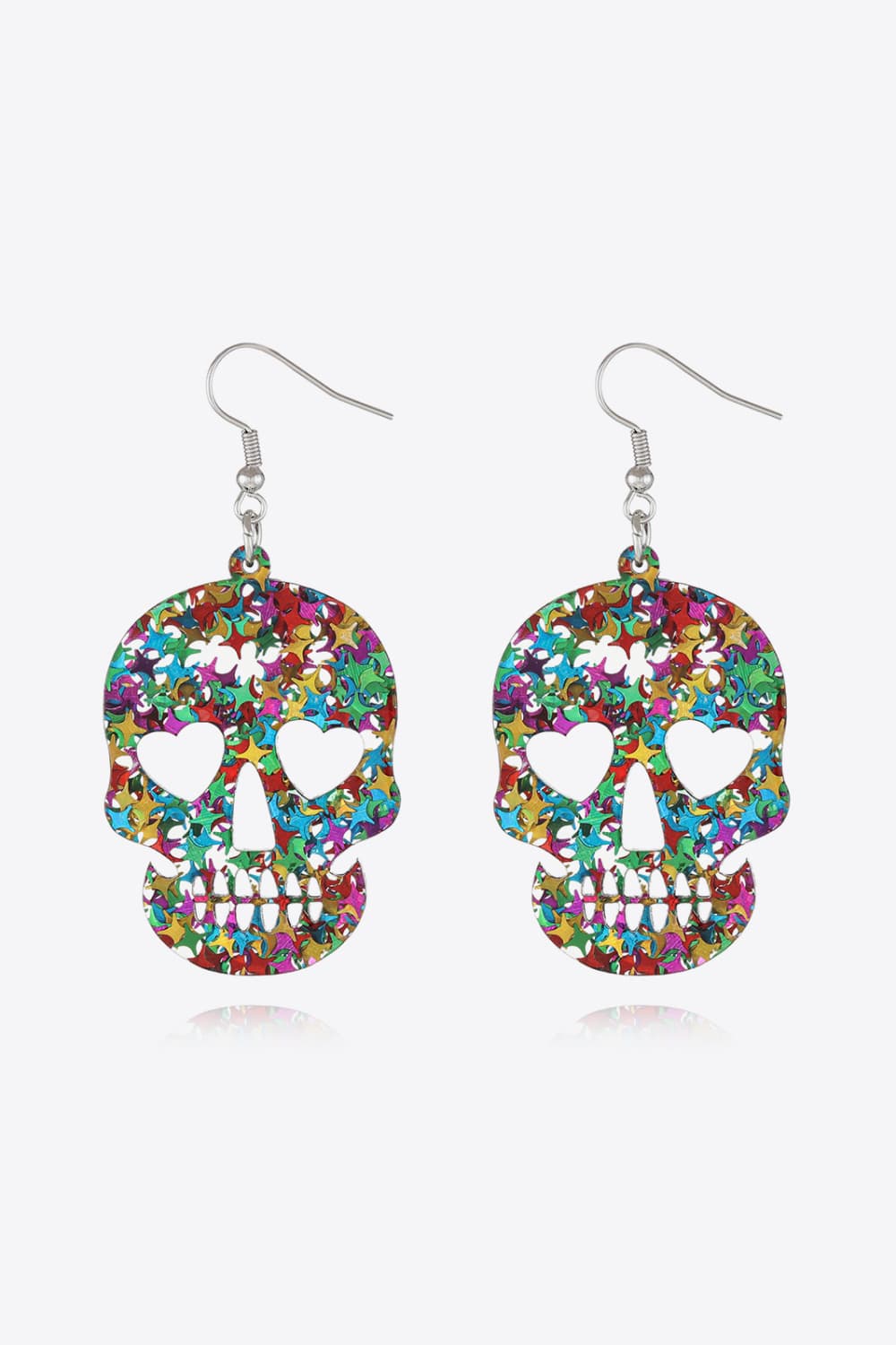 Acrylic Skull Drop Earrings - T - 4 COLORS -