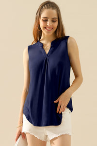 Thumbnail for Ninexis Full Size Notched Sleeveless Top - T - 10 COLORS -