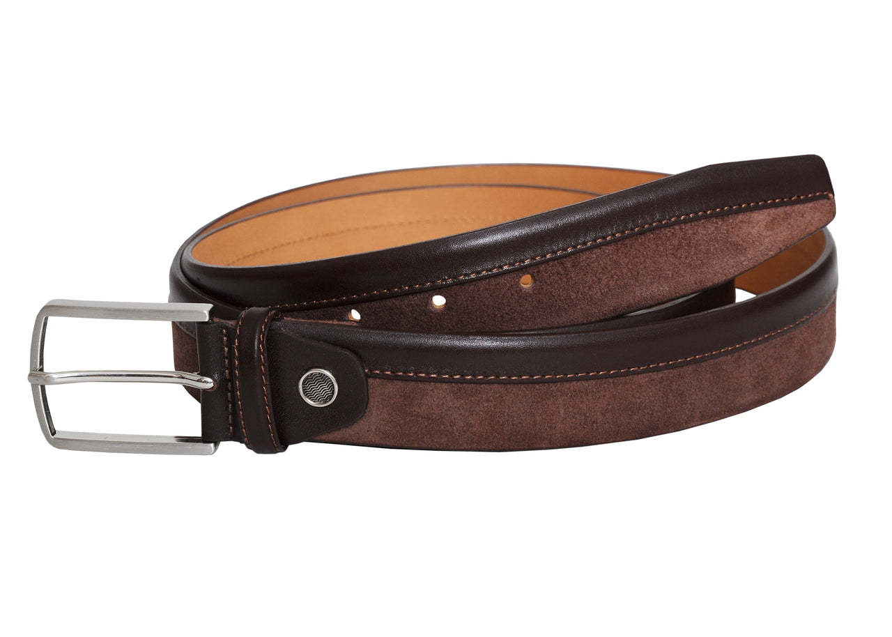 Jkel - Siene Brown Leather Men Suede Belt -