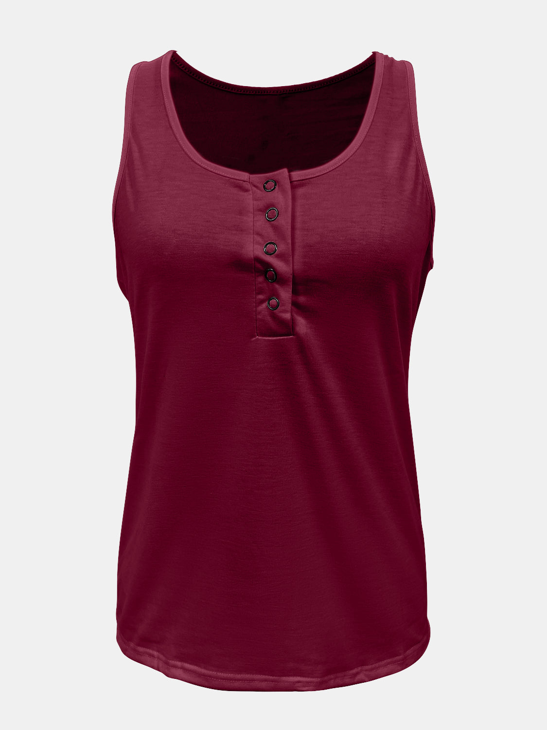 Full Size Quarter Snap Scoop Neck Tank - SIZES S THRU 3XL - T - 8 COLORS -